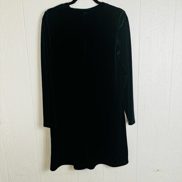 R.J. Collection by Chelsea Rousso Emerald Green Velvet Dress Jewel Tone Size 10 - Picture 3 of 12